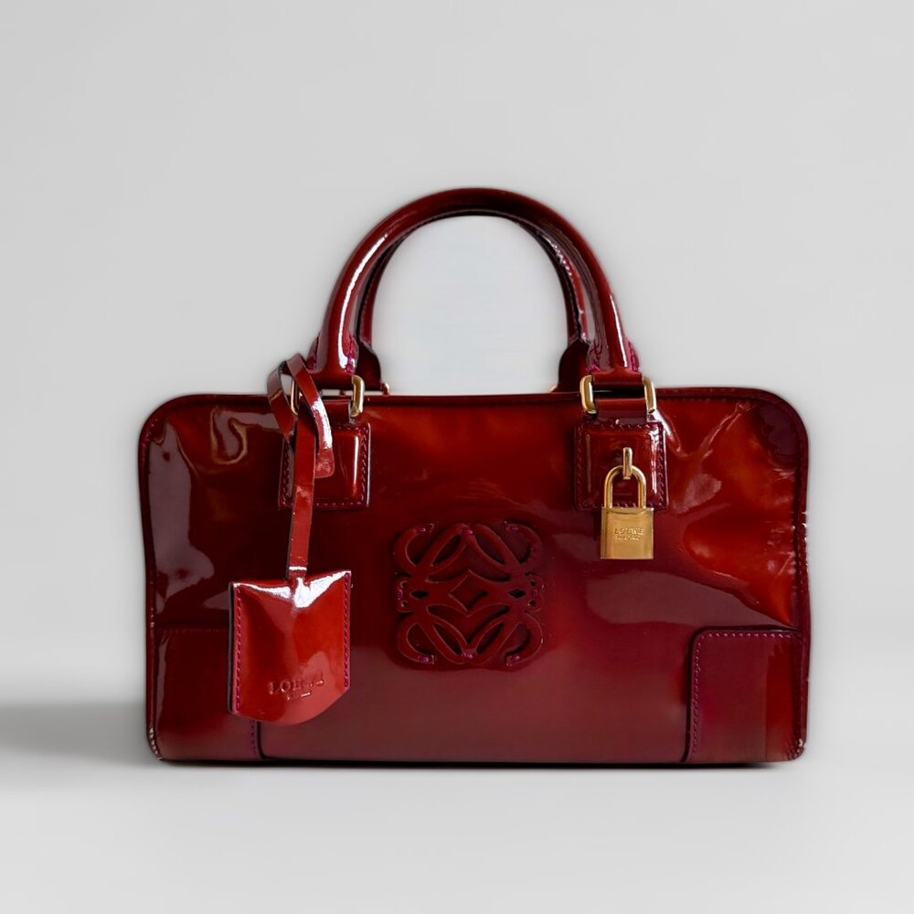 LOEWE patent leather amazona handbag